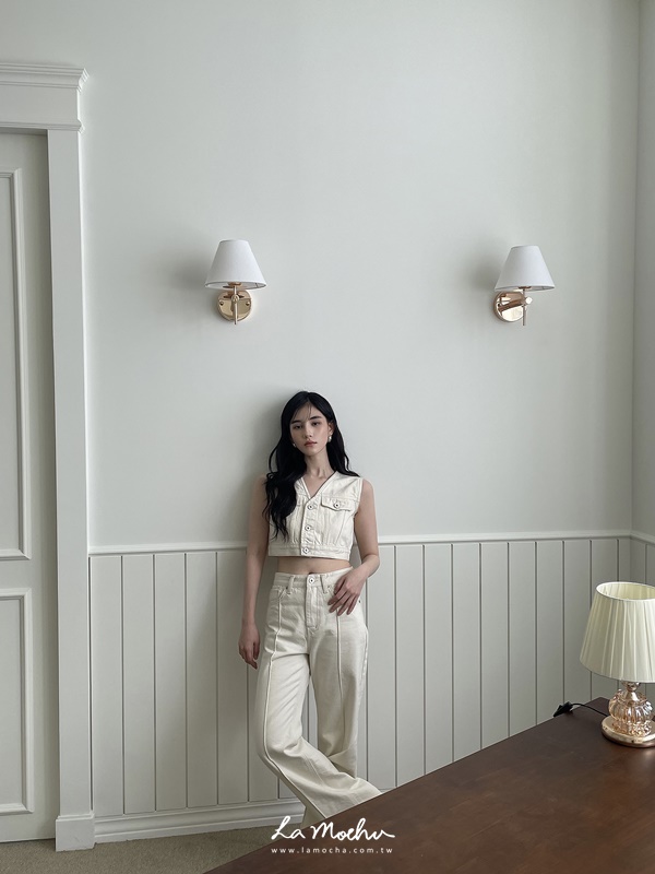 (限量商品)牛仔短版背心